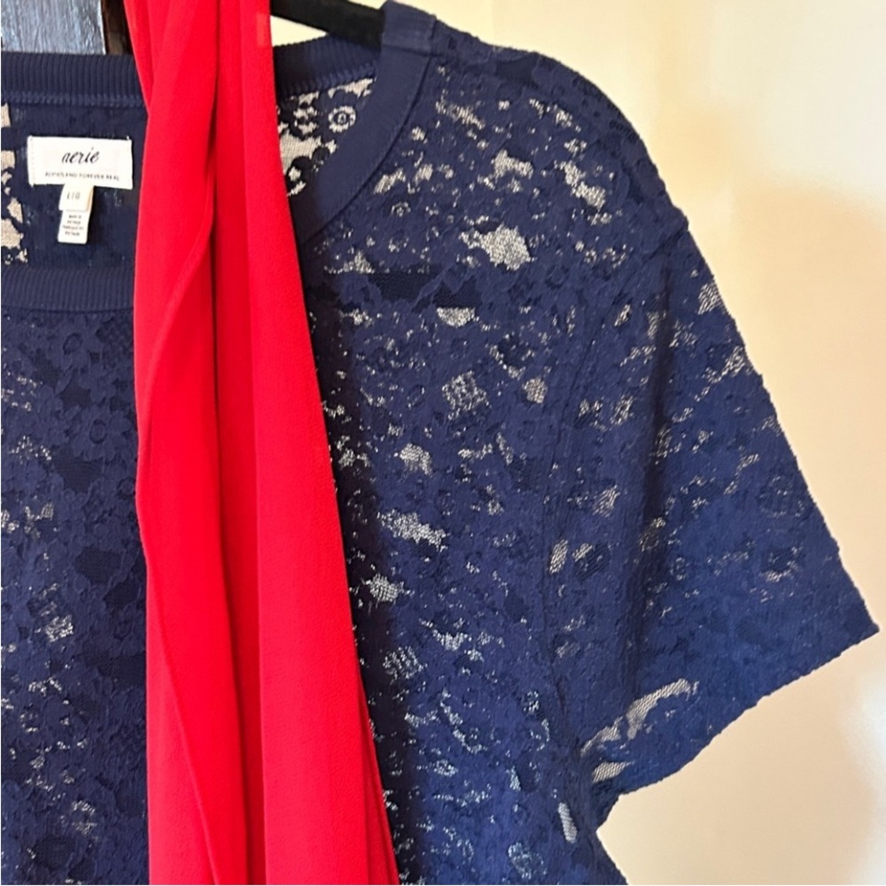 Lace Short Sleeve Top No Itch Closet Wardrobe Capsule